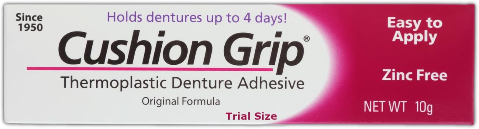 Cushion Grip 10 Gram Trial Tube - a Soft Pliable Thermoplastic for Refitting and Tightening Dentures