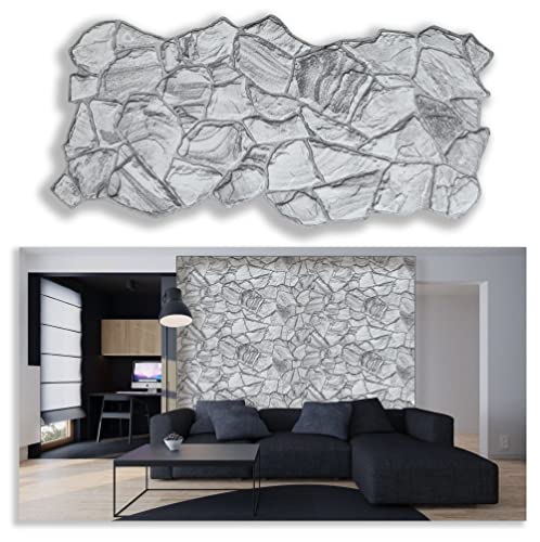Grace Baltic - 3D-Wandpaneele für Innenwanddekoration, nicht klebend, PVC, Graphit, Sandstein, Wandverkleidung, Paneele für Zuhause und Büro - (10 Stück/4,7 m²) Cover