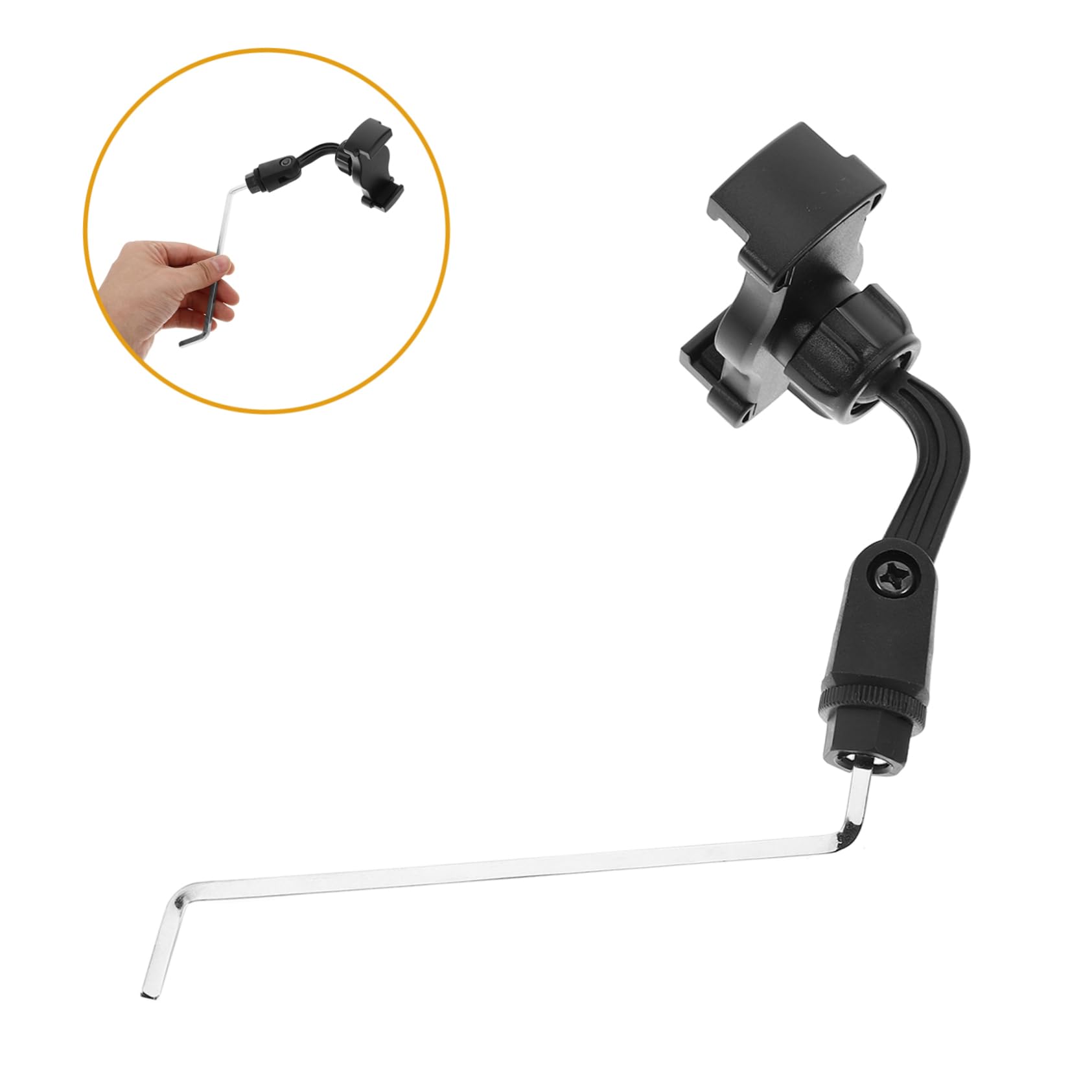 Toyvian Support Téléphone Saxophone Instruments, Clip Smartphone Réglable pour Pupitre et Pied de Micro Support Universel en Acier Inoxydable pour Musiciens Partitions Vlog Enregistrement, Noir
