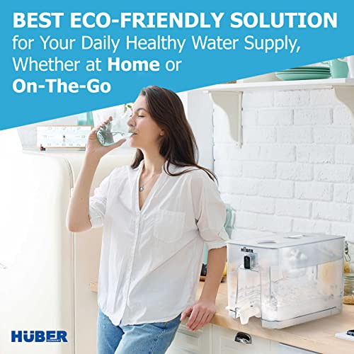 Huber Extra Large 40 Cup Water Filter Pitcher Dispenser For Fridge And Countertop, 2.5 Gallons With Filter, Water Purifier, Filtered Water Dispenser #TOP7