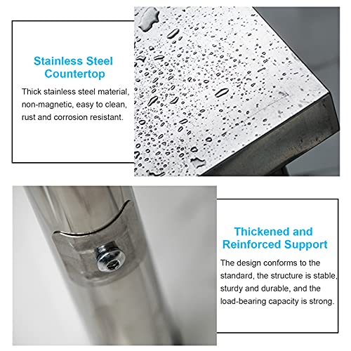 WYJJ Küchen-Catering-Tisch, handelsübliche Edelstahl-Tische, Küchenvorbereitungs-Werkbank in Lebensmittelqualität mit… – Bild 3