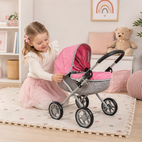 Cochecito de muñecas Lilli rosa melange para niñas pequeñas 2