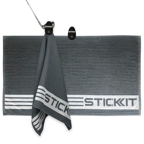 STICKIT XL Magnetic Golf Towel, Gray, Premium 35" x 20"