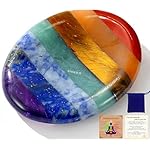Thumb Worry Stone Crystals and Healing Stones for Anxiety Sensory 7 Chakra Oval Natural Tiny Meditation Accessories Mental Health Gifts Fidget Depression Stress Anxiety Relief Items for Women