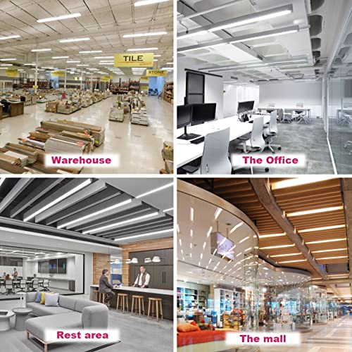 Mkujoo 6 Pack 4Ft 60W Led Shop Light, V Shape Integrated T8 Led Tube Light, 6600Lm, 6000K Super Bright White,High Output Linkable Shop Lights With Plug For Garage, Workshop,Basement,Warehouse #TOP7