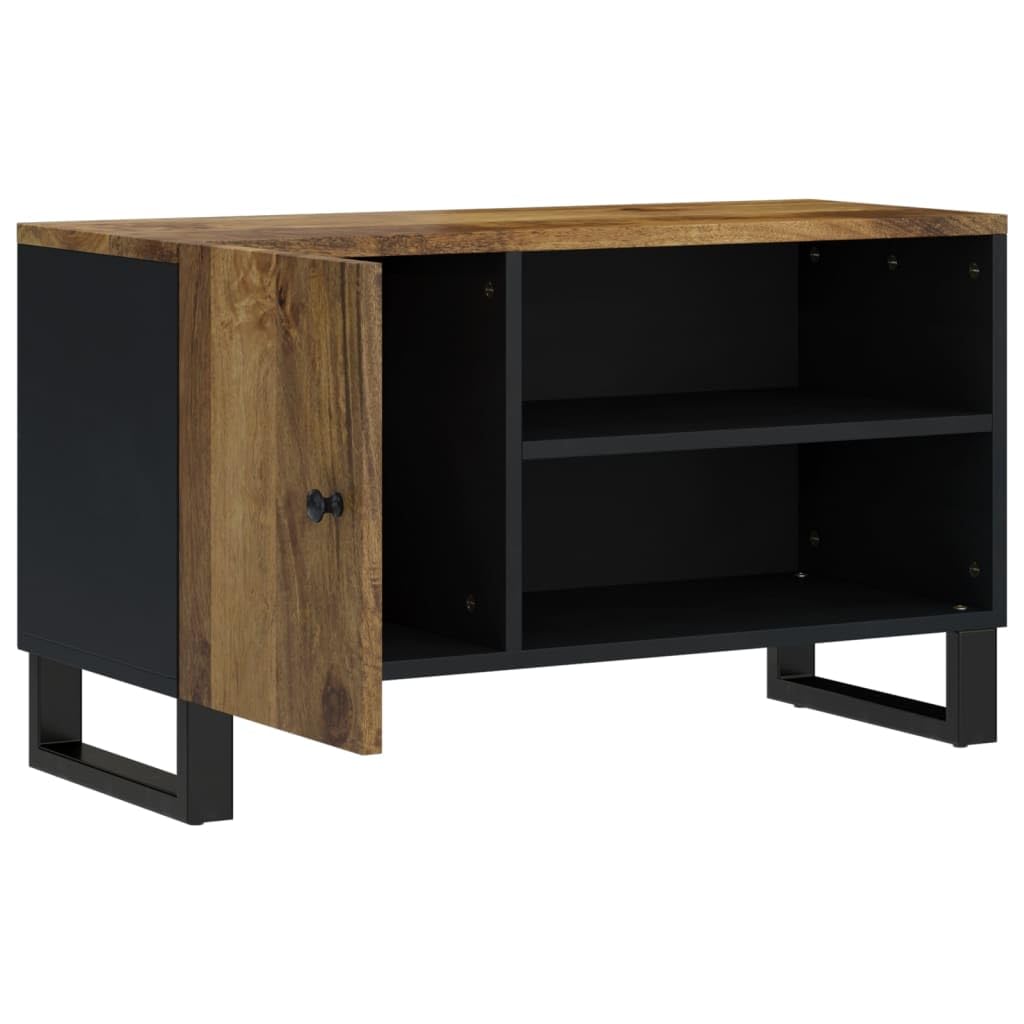 vidaXL Meuble TV 80x33x46 cm Bois de manguier et d'ingénierie, Support TV, Armoire média, Armoire HiFi, unité TV, Meuble multimédia, Meuble latéral