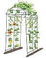 FAHKNS 7FT Garden Arch Trellis for Climbing Plants Outdoor, Polyethylene-Coated Cucumber Trellis, Extra Tall with Flange Stainless Steel Garden Trellis Arch for Vegetables/Grape