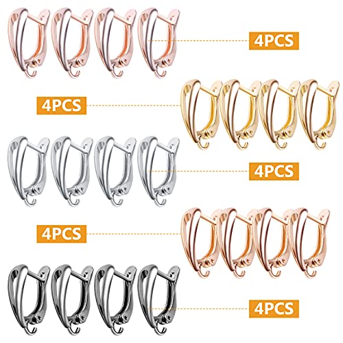 Hmjpng 20Pcs 5 Colors Round French Earring Hooks Hypoallergenic Brass Leverback Ear Wire Hooks With Open Loop For Diy Dangle Earrings Jewelry Making Christmas Party Anniversary Favor #TOP1