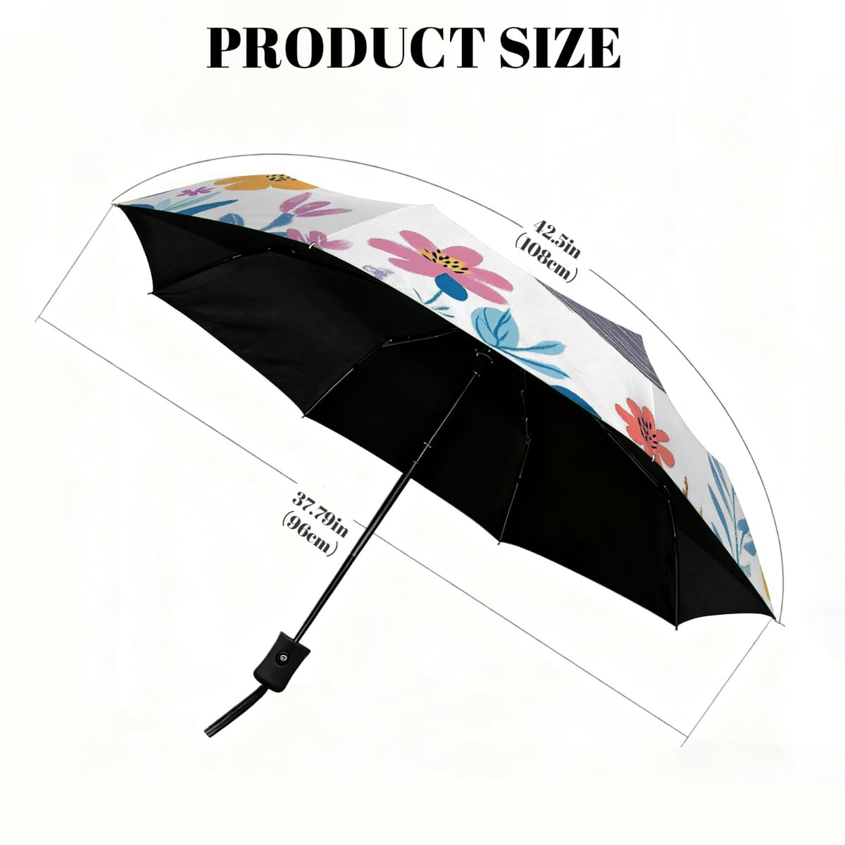 Ombrello pieghevole con ramo di bradipo astratto ombrello da viaggio compatto antivento impermeabile con protezione UV rivestimento nero leggero 8 coste portatile per pioggia sole