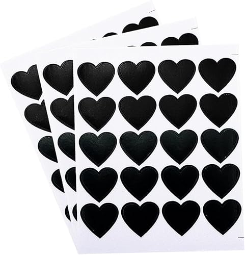 Miniatura 1 de SaktopDeco 500 calcomanías de corazón negro con forma de corazón oscuro, autoadhesivas, góticas, álbumes de recortes, calcomanías para manualidades,