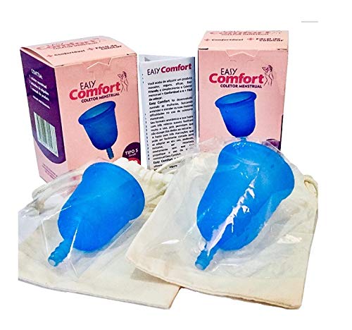Kit Combo 2 Coletores Menstrual Easy Comfort - Copo Coletor Menstrual Tamanho S Small Pequeno + L La