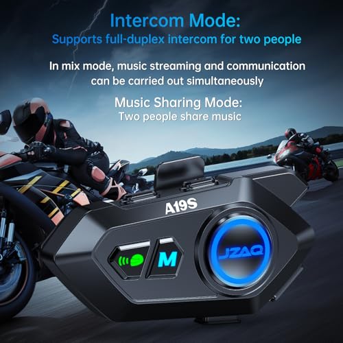 Image of Motorcycle Helmet Bluetooth Headset Speakers Helmet Intercom - 2 Rider Automatic Answer Music Control Earphone,120 Hours Playing time High Sound Quality System 1000mAh IP7 Waterproof