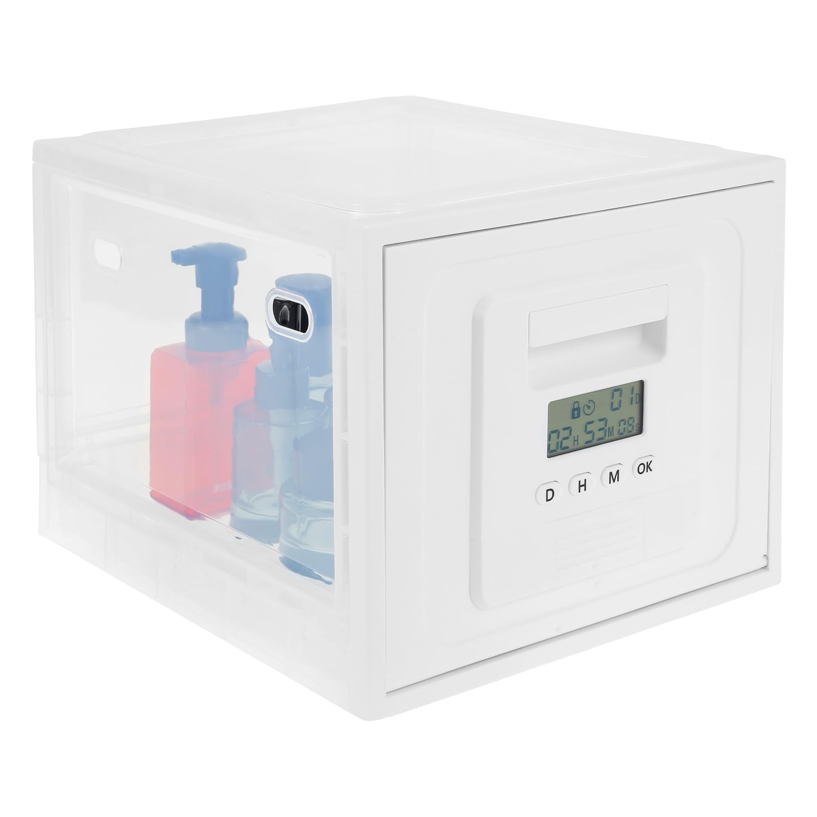 Large Lockable Storage Box with Combination Lock 3.6 Gallon Anti Dust Medicine Locker Portable Clear Organizer Stackable Medicine Lock Container for Fridge Food, Snacks, Personal Items & Home Safety
