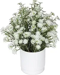 Planta artificial pequena de crisântemo – planta falsa para decoração de mesa de centro, decoração de casa