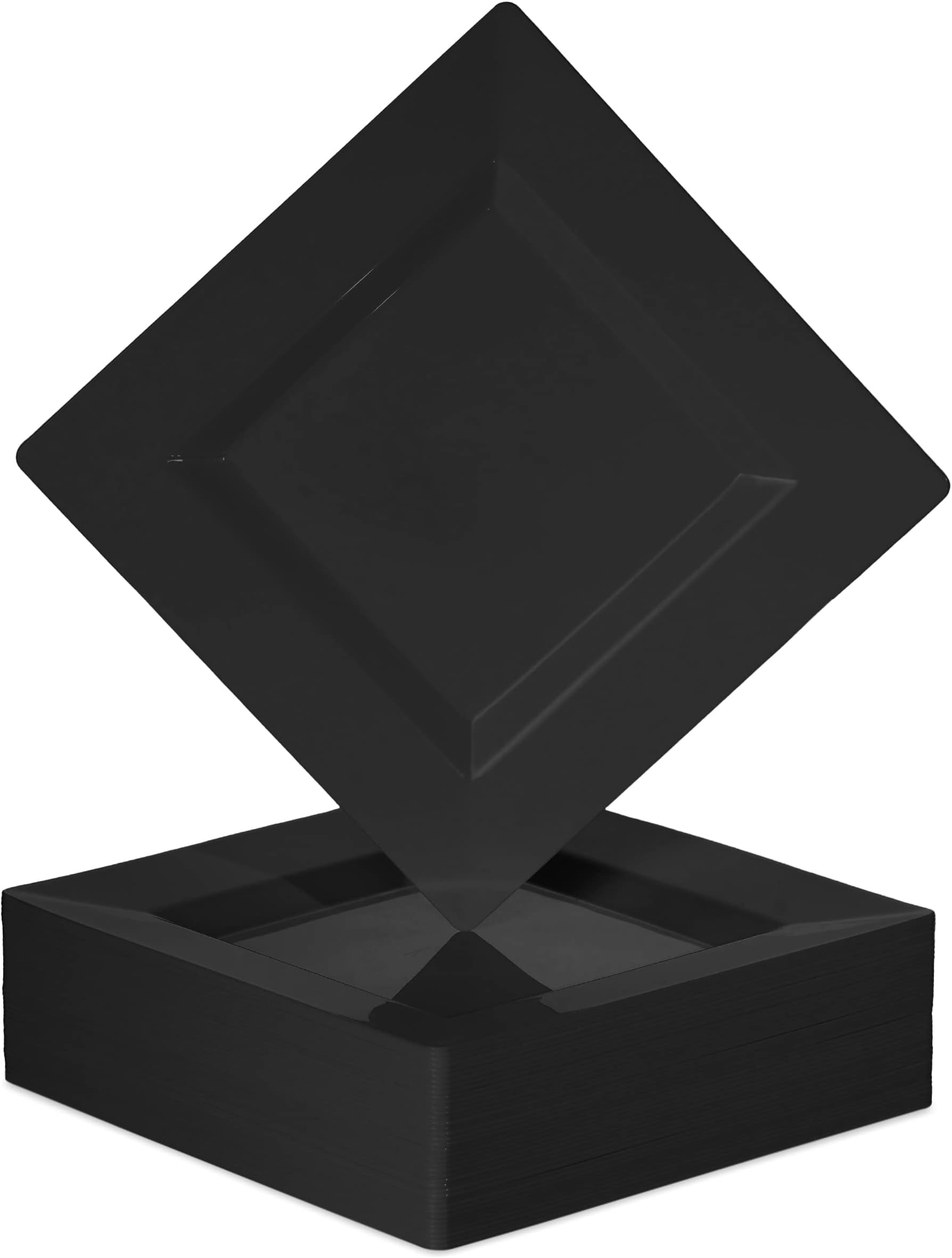 Exquisite DisposableBlackPlasticPlatesSquare Linear (40 Pack) Wedding Dinner