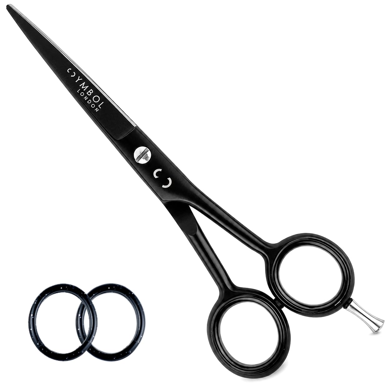 Symbol London Black Scissor Professional Hair Scissors 6 Inch Salon Barber Shears Ergonomic