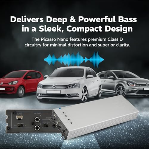 Image of SOUNDSTREAM Picasso Nano PN1.6000DX Monoblock Class D Car Stereo Amplifier - 1 Channel 6000W Compact Digital Amp with Wired Bass Control & High-Level Inputs for Subwoofers & Speakers (Renewed)
