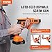 VEVOR Drywall Screw Gun Auto-Feed, 20V Max Collated Drywall Screwgun, 4200RPM Brushless Cordless Drywall Gun Kit with 2 Battery Packs, Belt Clip, Charger, Tool Bag, Screw Length and Depth Adjustable
