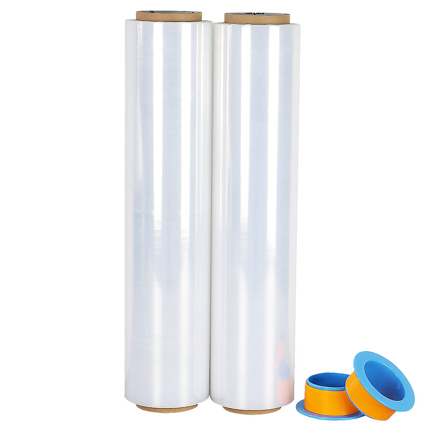 BOMEI PACK Stretch Wrap Film, Plastic Wrap 20 inch x 1000ft, 2 Packs with Rotatable Sleeve