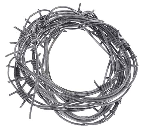 Nicky Bigs Novelties 24 Foot Fake Barbed Wire - Halloween Plastic Barb Wire Decoration Prop, Silver