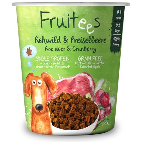 Bosch Tierfutter Fruitees Cranberry-Snack für Hunde Frischer REH und Cranberry, 240 g