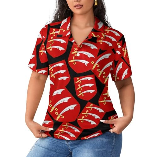 Polo clásico para mujer Arms of Essex County Council con cuello de manga corta casual