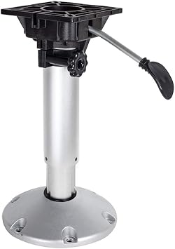 Oceansouth Waverider Shock Absorbing Boat Seat Pedestal 20-25 | Gas Lift Adjustable Marine Seat Mount with 360 Swivel | Heavy Duty Aluminum Base
