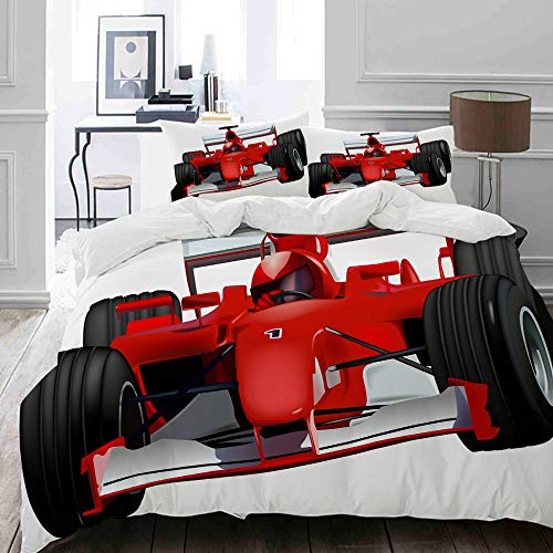 Rennwagen Bettwäsche Set 135x200cm - Sportwagen Design Für Jungen & Teens
