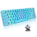 Produktbild 60% Mechanische Gaming-Tastatur Typ C Kabelgebunden 68 Tasten USB-Tastatur mit LED-Hintergrundbeleuchtung 18 Chroma-RGB-Hintergrundbeleuchtung Vollständige Anti-Ghosting-Tasten (Blau/Blau-Schalter)