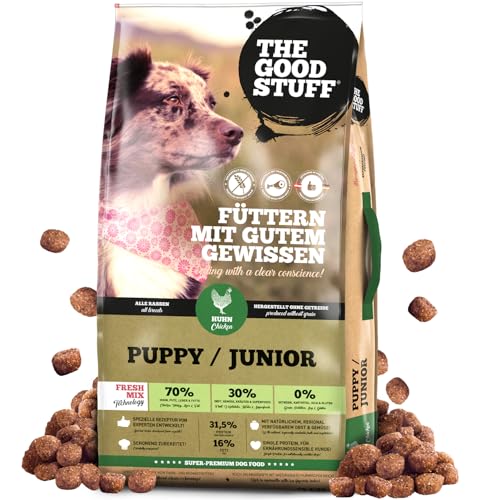 The GOODSTUFF Huhn (Puppy/Junior) 12 5kg | Getreidefreies Hunde Trockenfutter Junior | Mit frischem Hühnerfleisch | Hundetrockenfutter für Welpen & Junghunde | Super-Premium Welpen Trockenfutter