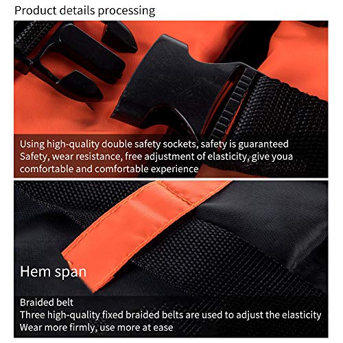 huayao Colete de natação para adulto, colete salva-vidas flutuante com barra luminosa de apito salva