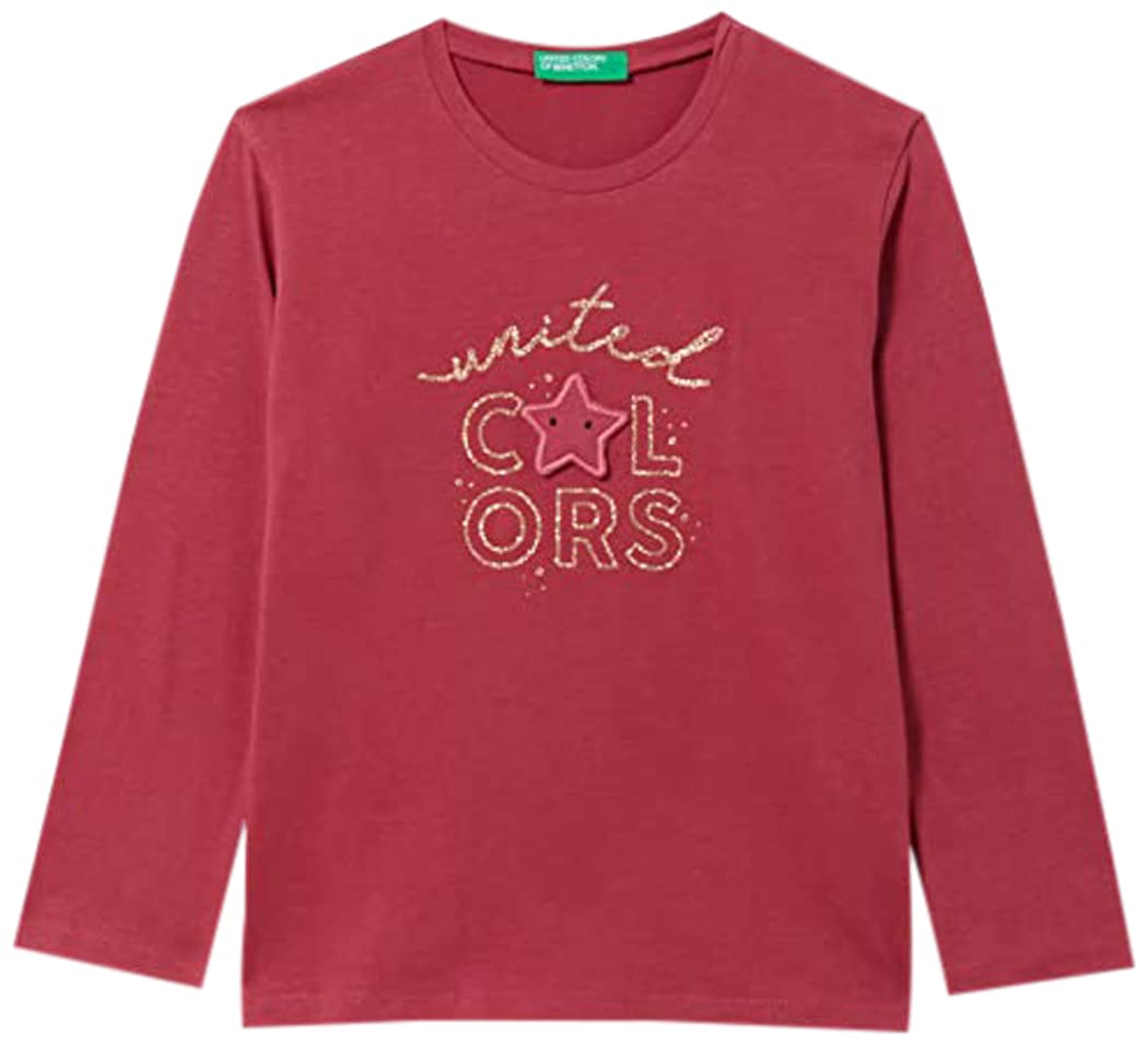 Benetton Yazılı Kalın Tshirt T-shirt Kız çocuk