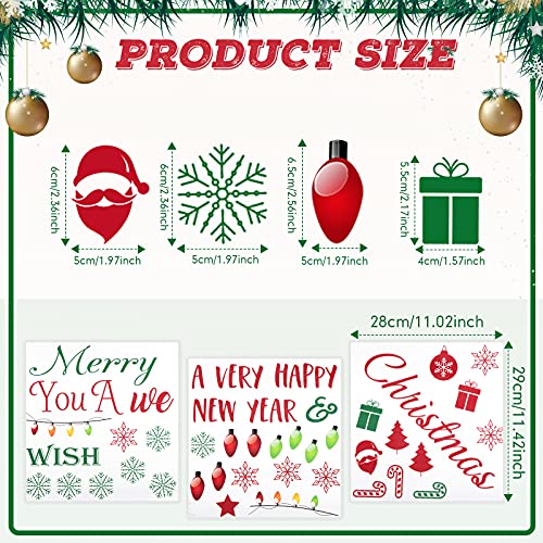 3 Pieces Christmas Tree Walls Decals Xmas Holiday Wall Decals Snowflakes Wall Stickers Ornaments Winter Quotes Wall Decals Mixed Color Pvc Wall Art For Christmas Party Walls Doors Decoration Supplies #TOP1