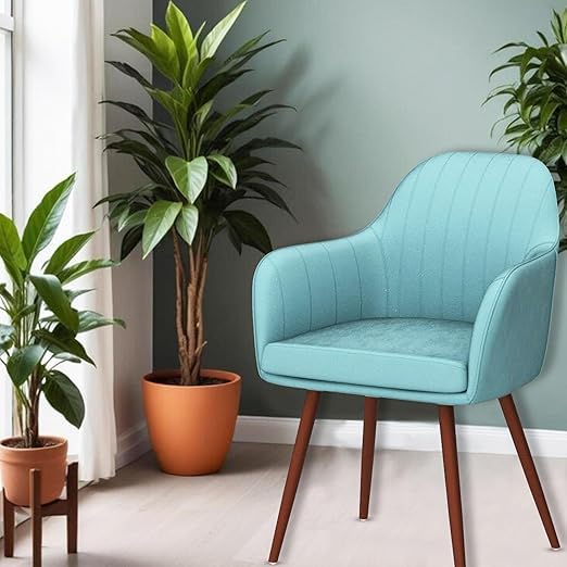 Image of Nexon Chair Set of 2 Velvet Dining Chairs, Cushion Seat Chair for Living Room Bedroom Restaurant, Modern Contemporary Upholstered with Polished Rosegold Metal Legs (Turquoise)