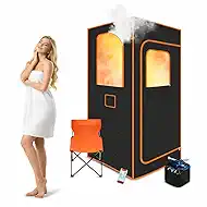 Portable Steam Sauna Box for Home, Personal Saunas at Home Warm Sauna Tent, 3L/1200W Steamer, Remote Control, Folding Chair, Indoor Single Person Home Spa, 32" x 32" x 71"