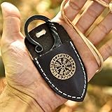 Celtic Hand-Forged Knife – Carbon Steel Blade with Leather Sheath – Vintage Fixed Blade for Camping, Survival, Hiking – Unique Gift for Men, Collectors & Outdoor Use