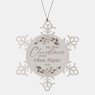 My First Christmas as Oboe Player 2023 Snowflake Ornament, Gifts for New Job Promotion Newly Graduated Graduation Oboist Musician Party Decoration Merry Xmas Happy New Year