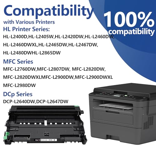 Image of DR830 Drum Unit 2 Pack Compatible Replacement for Brother DR830xl DR-830 tn830 Drum use for DCP-L2640DW HL-L2460DW HL-L2405W HL-L2480DW MFC-L2820DW MFC-L2807DW HL-L2400D HL-L2865DW MFC-L2900DW Printer