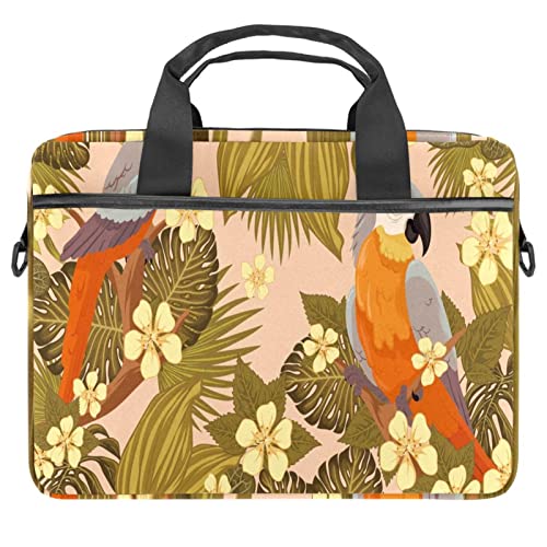 Sac à bandoulière pour ordinateur portable 13-14 pouces au motif toucan tropical