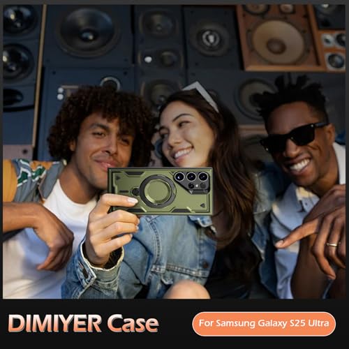 Image of for Samsung Galaxy S25 Ultra Case Magnetic with Stand, with Mag-Safe, with Screen Protector, Wireless Charging, Shockproof for Samsung S25 Ultra 5G Phone Case, Ring Holder Cover Green