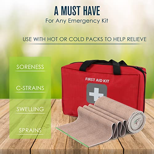 Houseables Elastic Bandage Wrap 6 Inch, Chest Compression Wrap, Compression Bandage, Cotton, for Legs, Lymphedema, Women, Men, Medical, Knee, Ankle, Arm, Foot, Hand, Injury, Reusable, 13’-15’, 2 Pack - Image 6