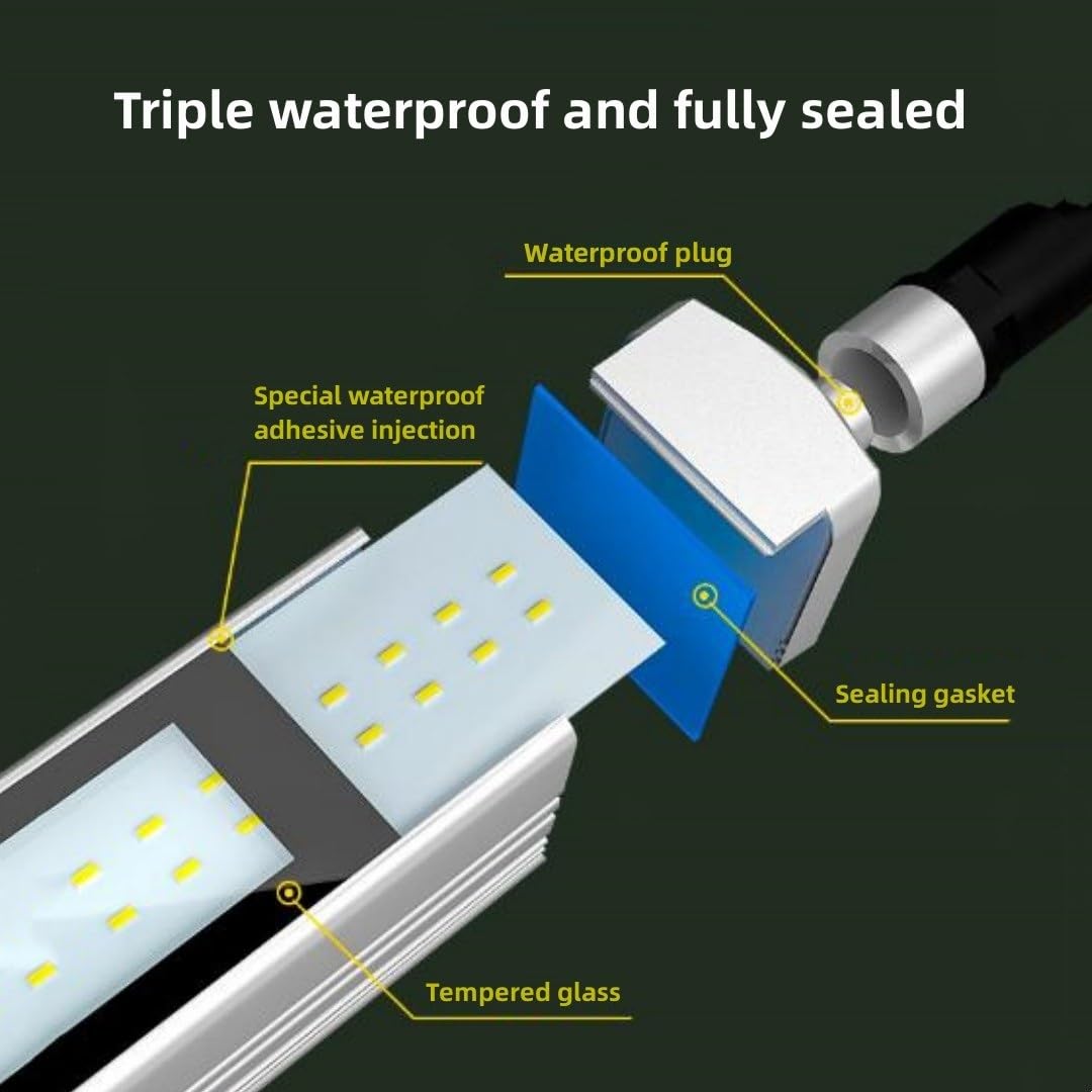 Lampada Lavoro Per Illuminazione Industriale IP68 Luce Macchina A LED,per Macchine Utensili E Tornio, Proiettore Montato Sul Tavolo Della Fresatrice,Per Il Lavoro Centro Lavoro De(Size:10W-220V-300MM)
