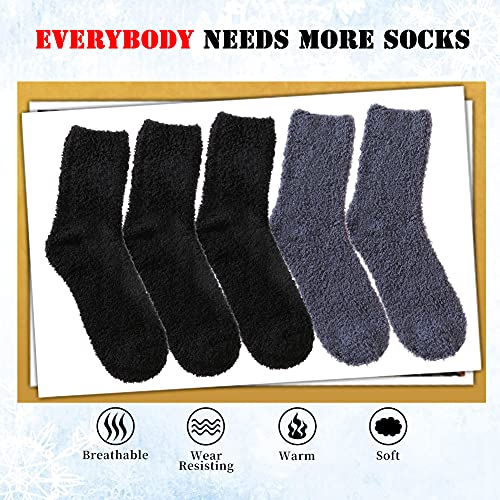 Image of LANLEO 5 /6 Pairs Womens Super Soft Fuzzy Plush Warm Winter Home Sleeping Slipper Socks