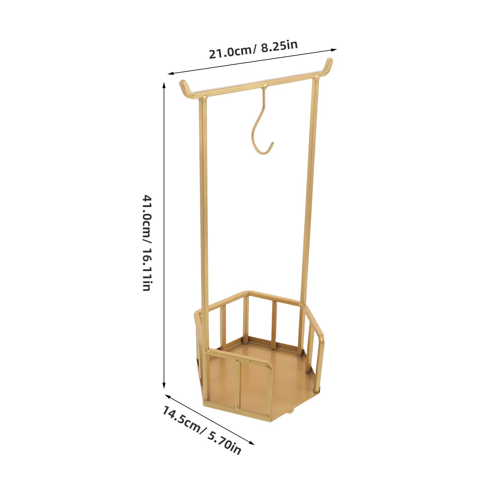 Porta Utensili da Cucina in Ferro Battuto Oro, Appendibile e Decorativo