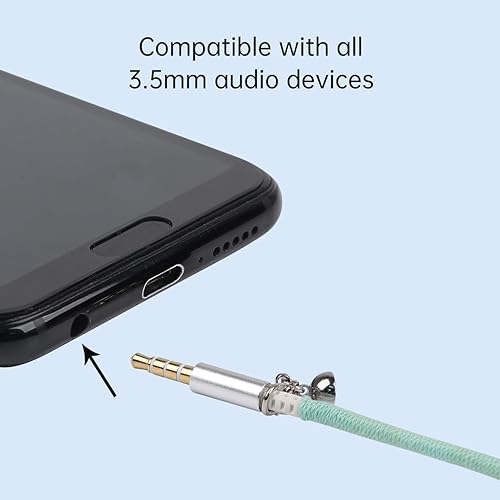 Miniatura 6 de URIZONS Auriculares de pulsera coloridos trenzados - Auriculares con cable de 0.138 in con micrófono remoto en la oreja auriculares deportivos para