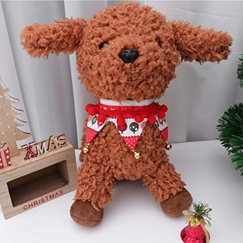 Amosfun Coleira de Cachorro de Natal Com Sinos Animais de Estimação Bandana Ajustável Pescoço de Ani