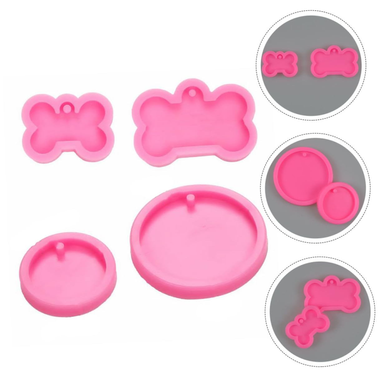 3 Set Stampo in Silicone Forma Osso Per Dolci E Portachiavi E Resistente Per Creazioni Da Te Per Regali Personalizzati 4 Pezzi*3