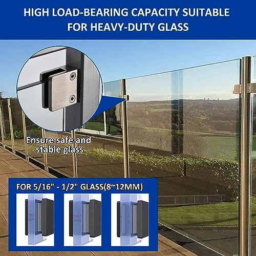 GOSURE 4PCS Adjustable Glass Shelf Bracket, 1/3"-1/2" 304 Stainless Steel, Silver-20pcs by GOSURE - Image 3