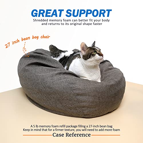 Amorstra Bean Bag Filler Shredded Memory Foam Filling 10 Pounds, Pillow Stuffing Bean Bag Refill Material For Pouf Ottoman Couch Cushion Dog Bed Stuffed Animals And Art Crafts - Blue #TOP4