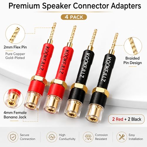 Adaptadores de Altavoz con Conectores Banana 4mm Pack 4 miniatura 2
